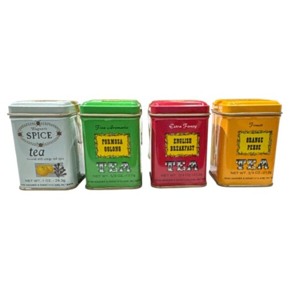 Vintage Mid Century John Wagner & Sons Set of 12 Teas in Collectible Tins - Picture 11 of 16
